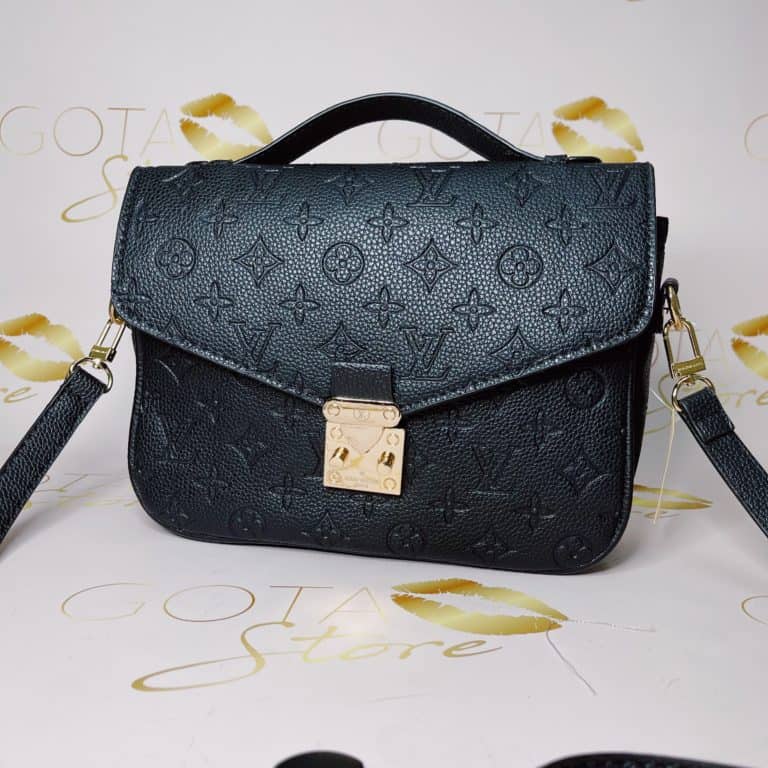 LV Black Embossed Monogram Pochette - Shoulder Bag for Women