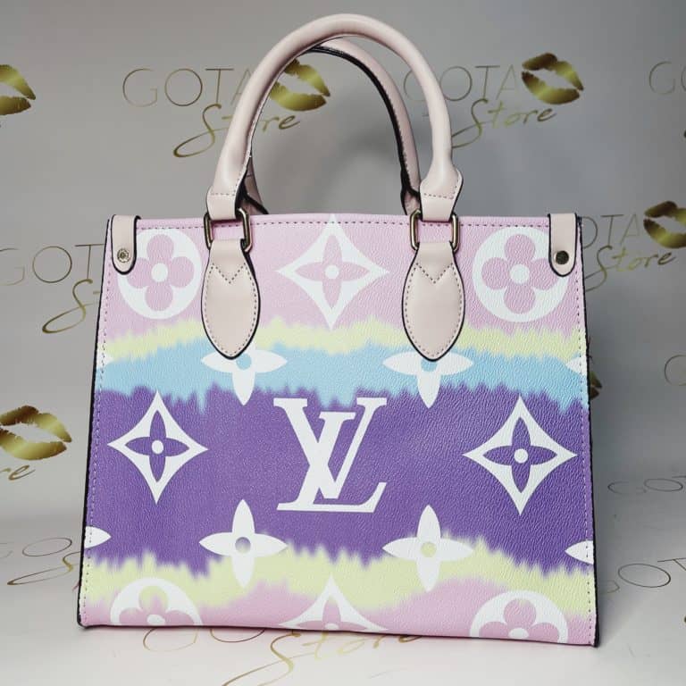 Vibrant Elegance LV Escale Tote Bag - Women's Large Purse in Purple & Pink Pastel Leather