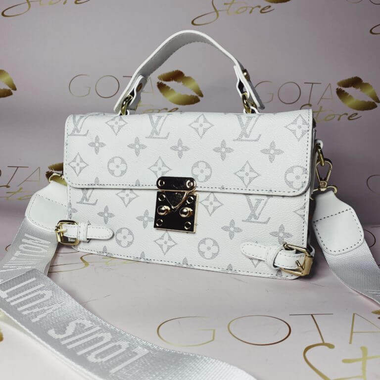 White Monogram Glamour: LV Trunk Clutch White Monogram - Women's Medium Handbag in White Leather & Gold Hardware