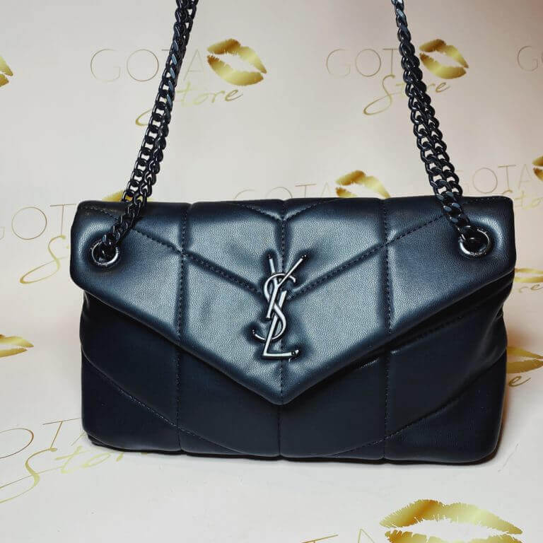 YSL LouLou Puffer Medium Purse - Women's Medium Shoulder Bag in Black Leather