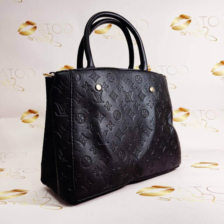 LV Black Embossed Monogram Surne MM Tote Bag - Large Women's Purse